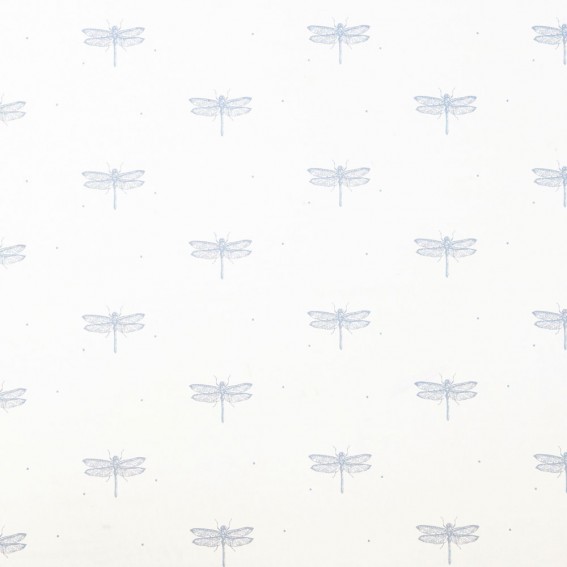 Dragonfly White Sateen Fabric