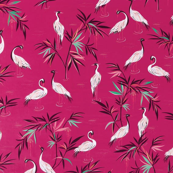 Heron Fuchsia Velvet Fabric