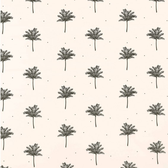 Tropical Palm Oyster Sateen Fabric