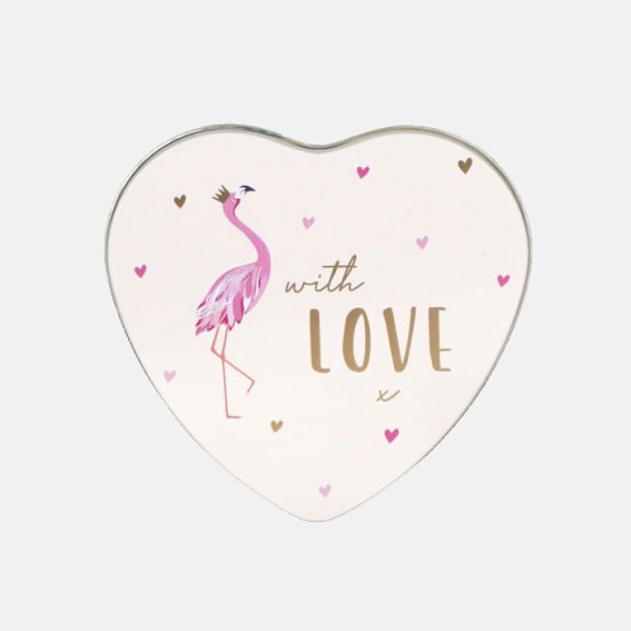 Little Gestures Flamingo With Love Small Heart Tin