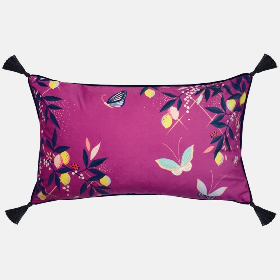 Deep Mauve Orchard Butterfly Feather Filled Cushion