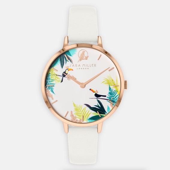 Toucan Rose Gold White Watch