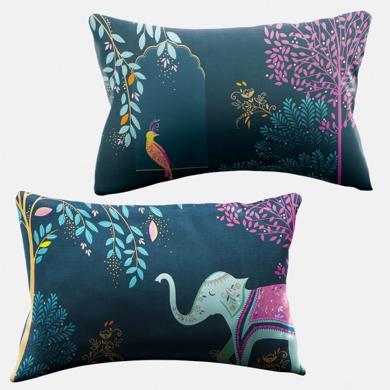 Deep Jade Elephant Oasis Standard Pillowcase Pair