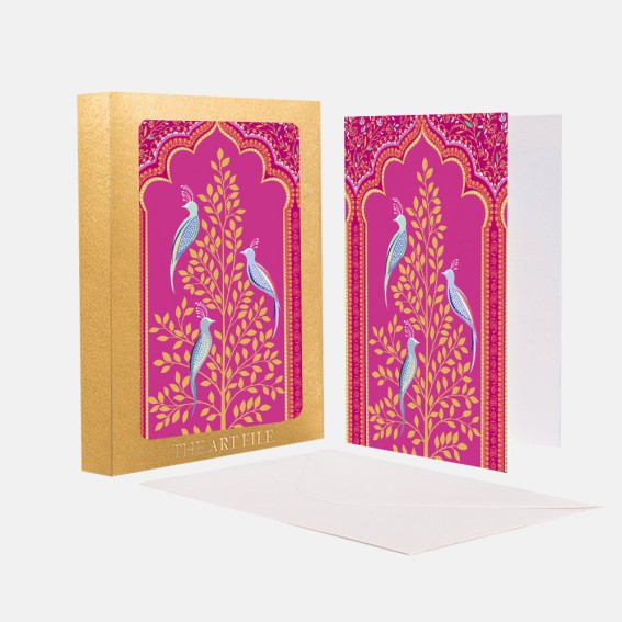 Birds & Scalloped Archways Notecard – Set of 10 Cards