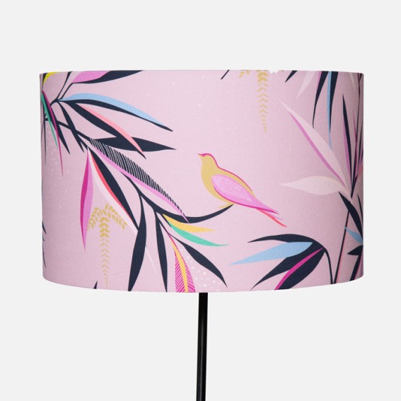 Bamboo Soft Pink Sateen Lampshade - Large